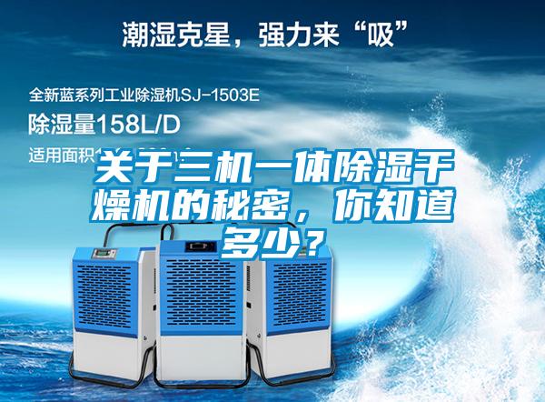 關(guān)于三機(jī)一體除濕干燥機(jī)的秘密，你知道多少？