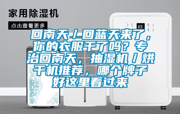 回南天／回藍(lán)天來(lái)了，你的衣服干了嗎？專治回南天，抽濕機(jī)／烘干機(jī)推薦，哪個(gè)牌子好這里看過來(lái)
