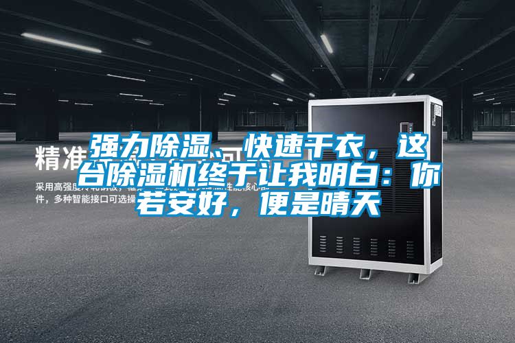 強力除濕、快速干衣，這臺除濕機終于讓我明白：你若安好，便是晴天